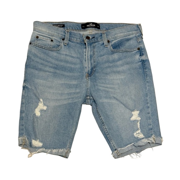 Hollister Other - Hollister California Distressed Denim Shorts Size 33 Light Wash